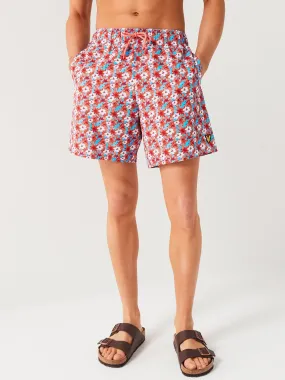 Lyle & Scott Floral Print Co-ord Resort Swim Shorts - Orange