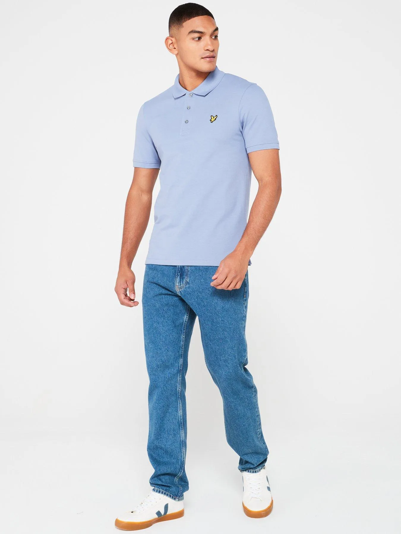 Lyle & Scott Lyle & Scott Short Sleeve Regular Fit Plain Polo Shirt - Light Blue