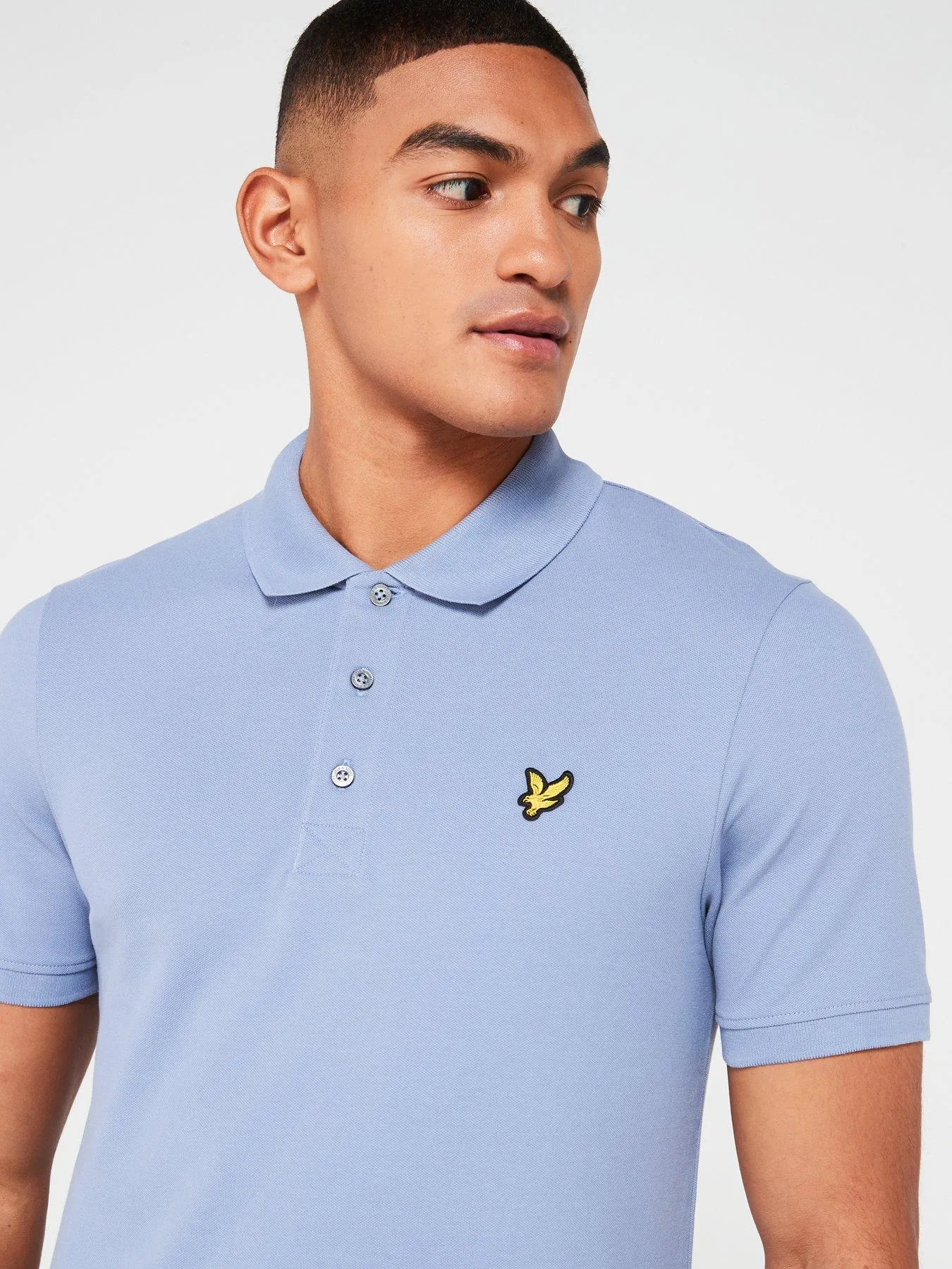 Lyle & Scott Lyle & Scott Short Sleeve Regular Fit Plain Polo Shirt - Light Blue