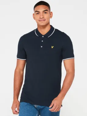 Lyle & Scott Lyle & Scott Short Sleeve Regular Fit Tipped Polo Shirt - Navy