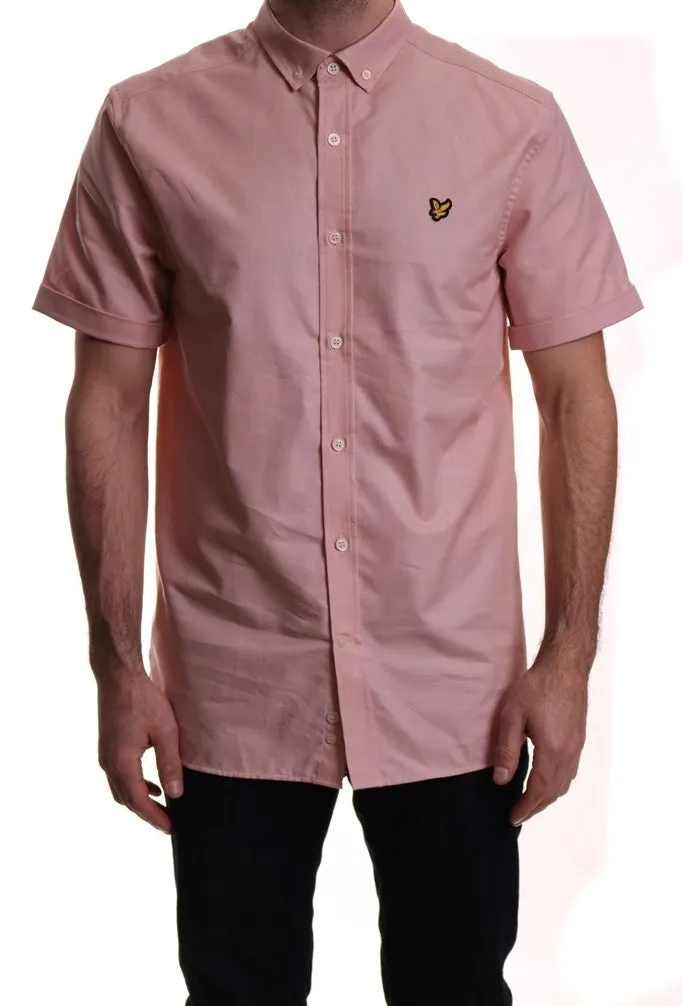 Lyle & Scott Short Sleeved Cotton Oxford in Dusty Pink