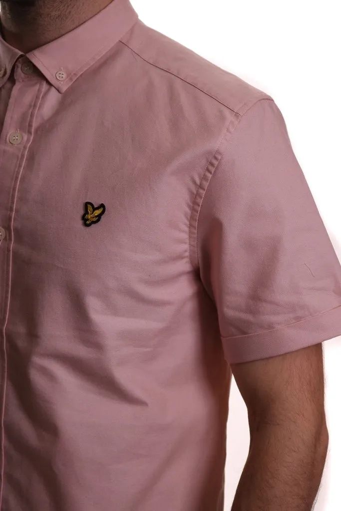 Lyle & Scott Short Sleeved Cotton Oxford in Dusty Pink