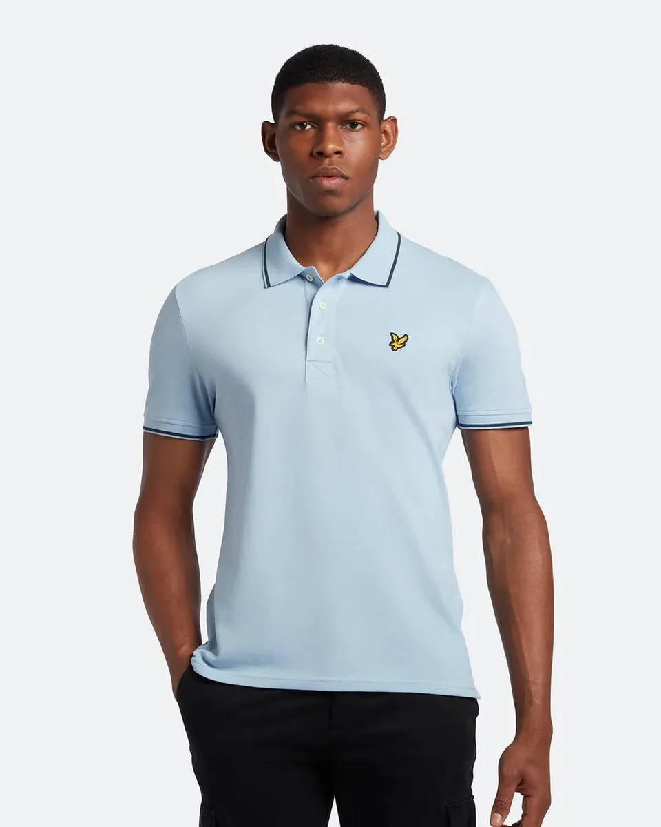 Lyle & Scott Tipped Polo Shirt in Light Blue