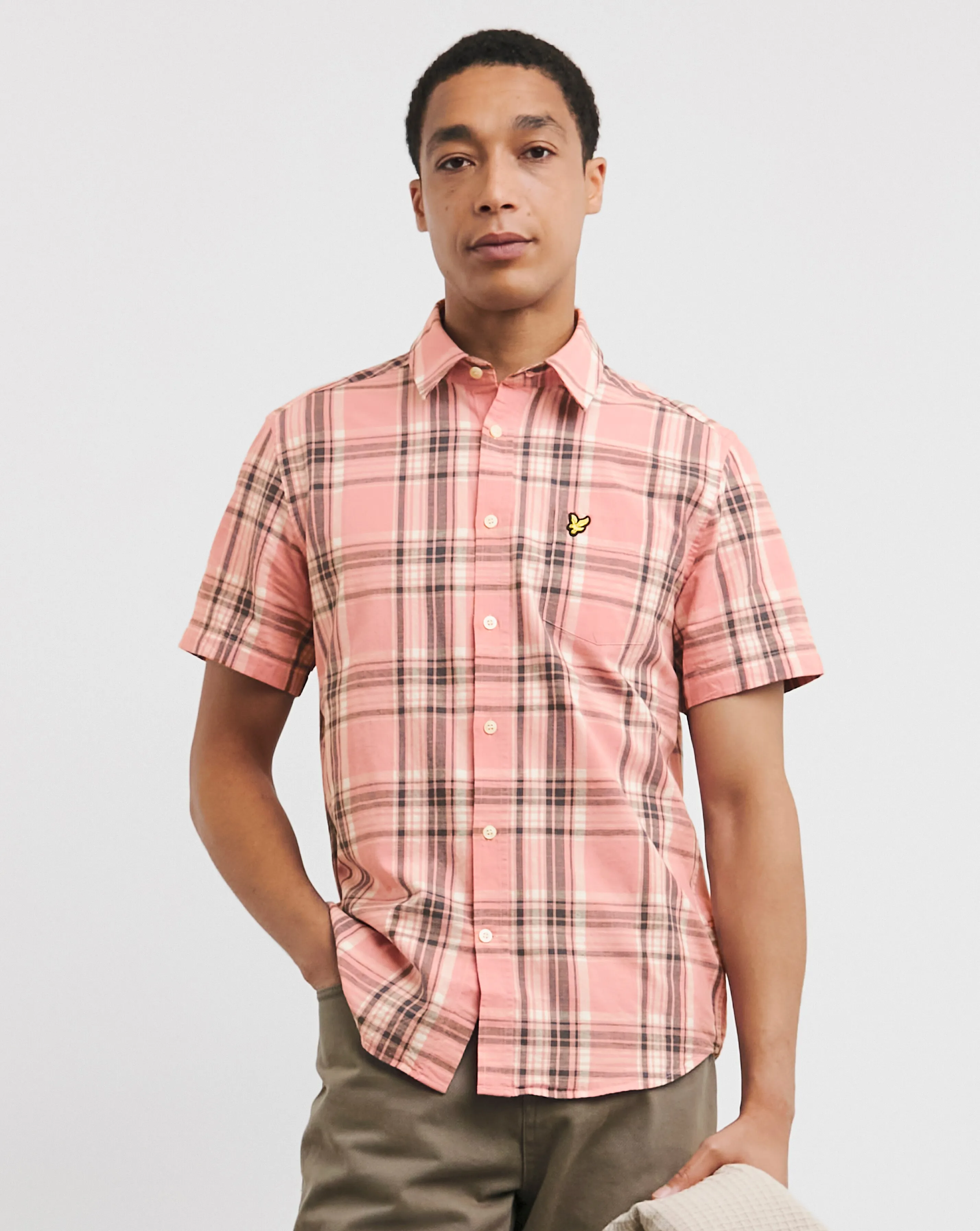 Lyle & Scott Pink Linen Check Shirt