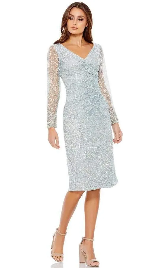 Mac Duggal 12408 Long Sleeve Cocktail Lace Dress