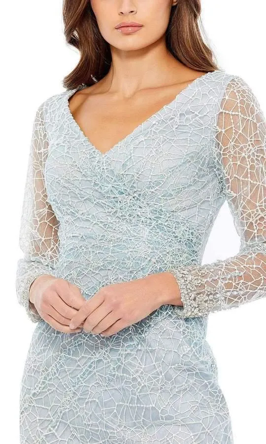 Mac Duggal 12408 Long Sleeve Cocktail Lace Dress