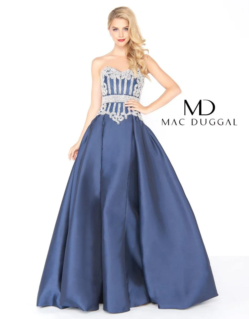 Mac Duggal 62894 Prom Long Strapless Ball Gown