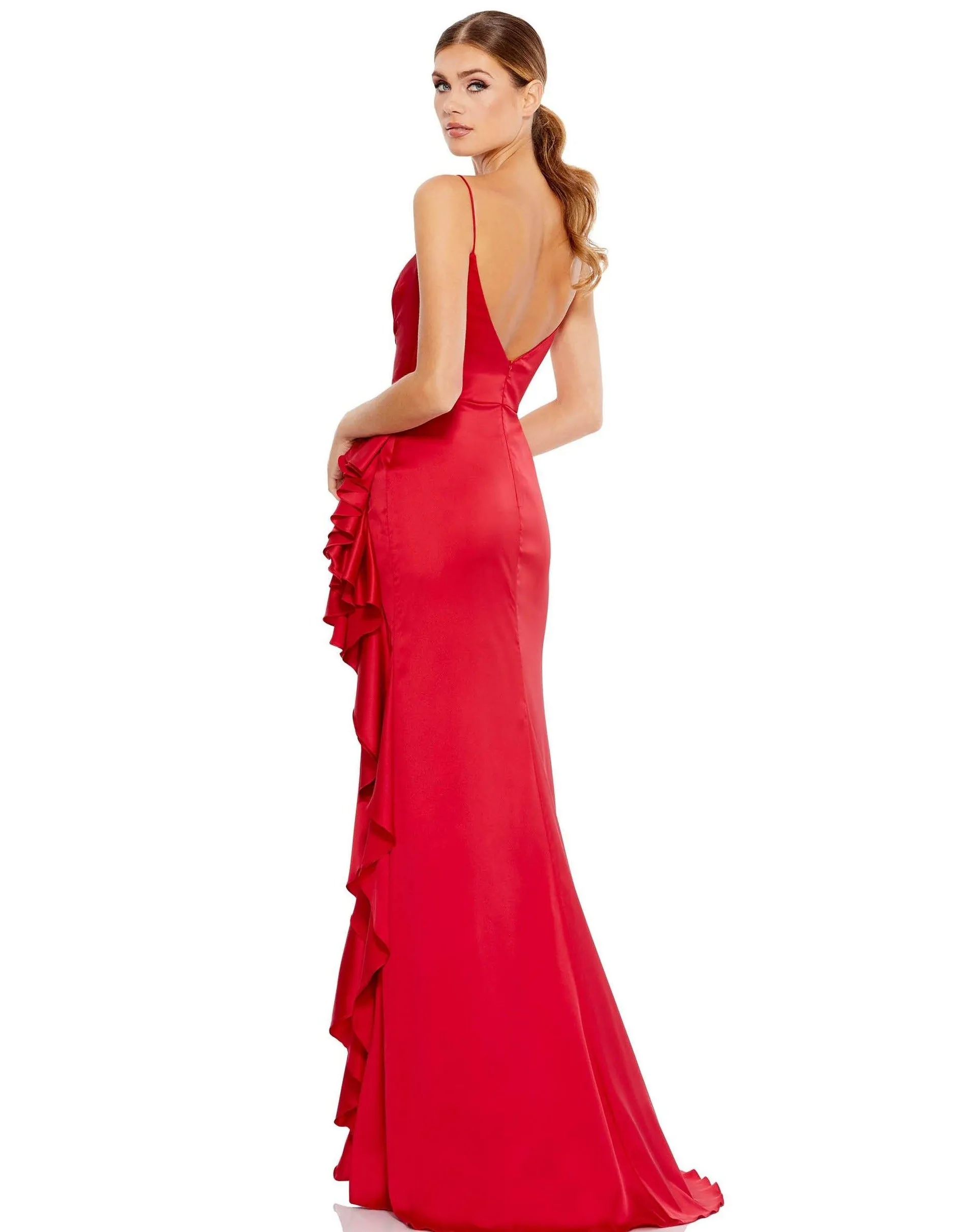 Mac Duggal 67815 Prom Long Satin Ruffled Dress