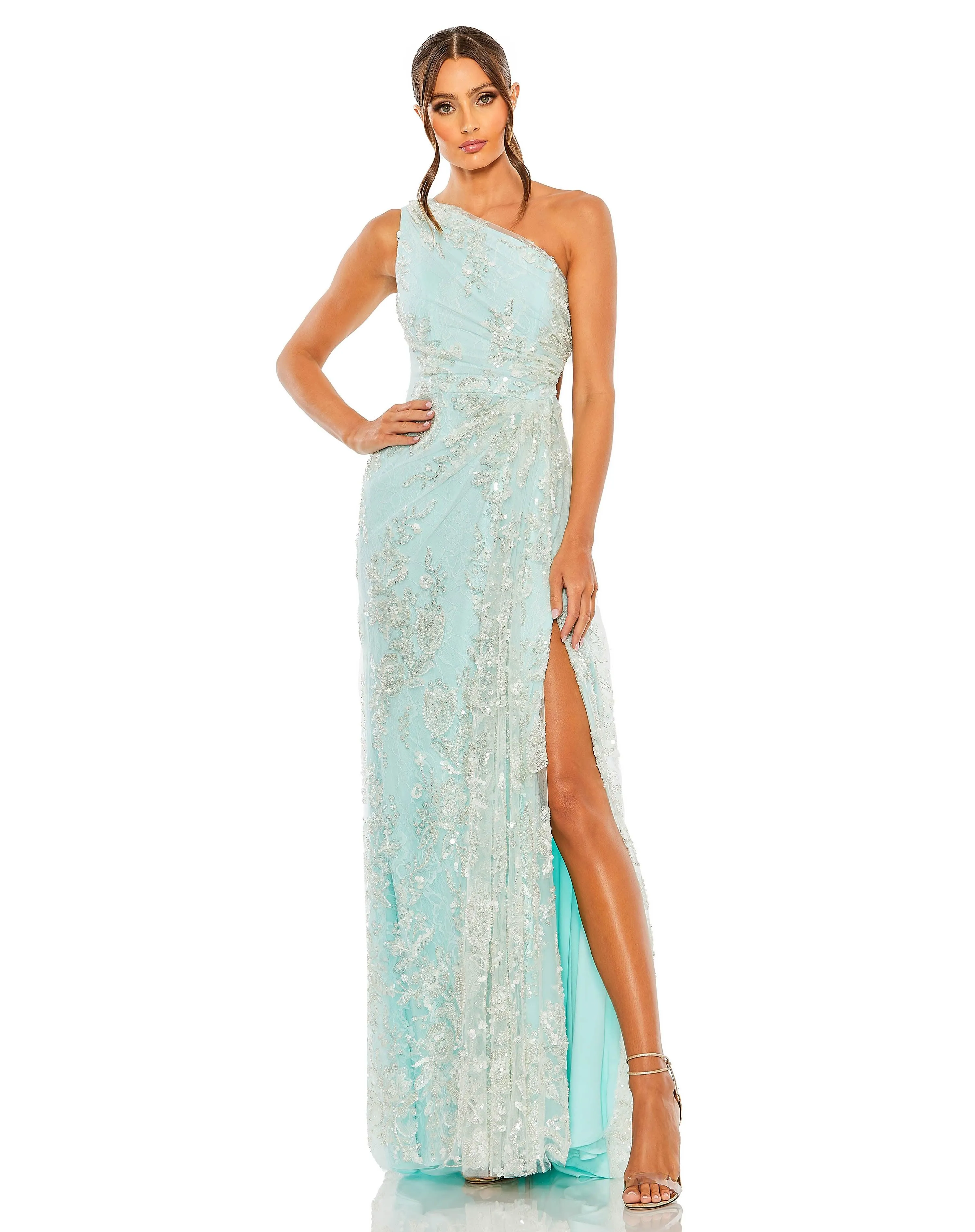 Mac Duggal 68507 Prom Long One Shoulder Formal Dress