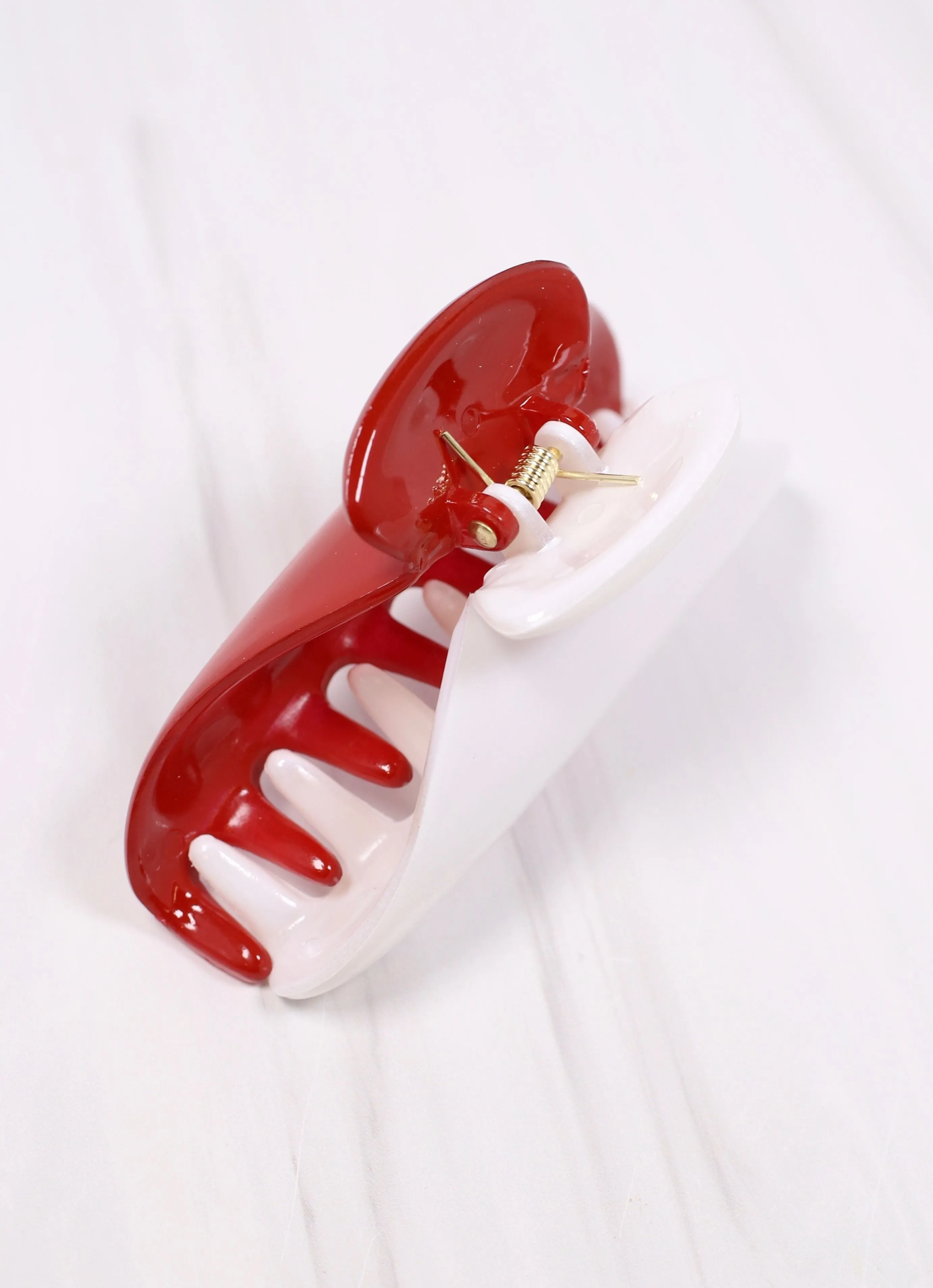 Mason Two Tone Hair Clip CRIMSON WHITE