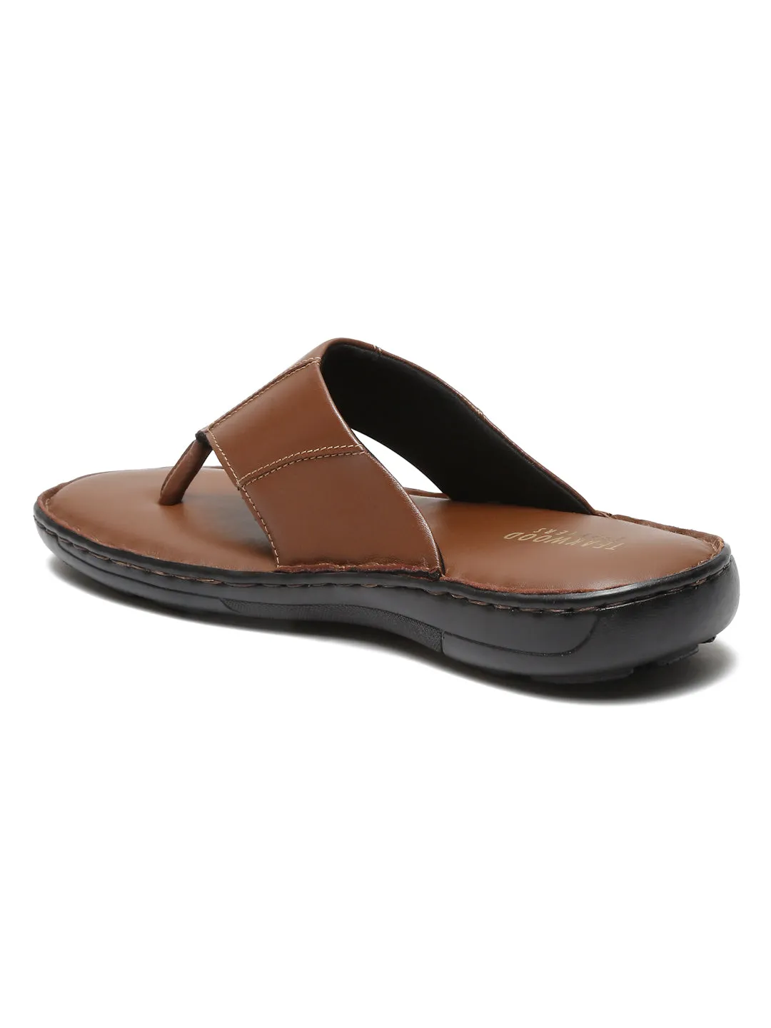 Men Leather Tan Thong Flip-Flop