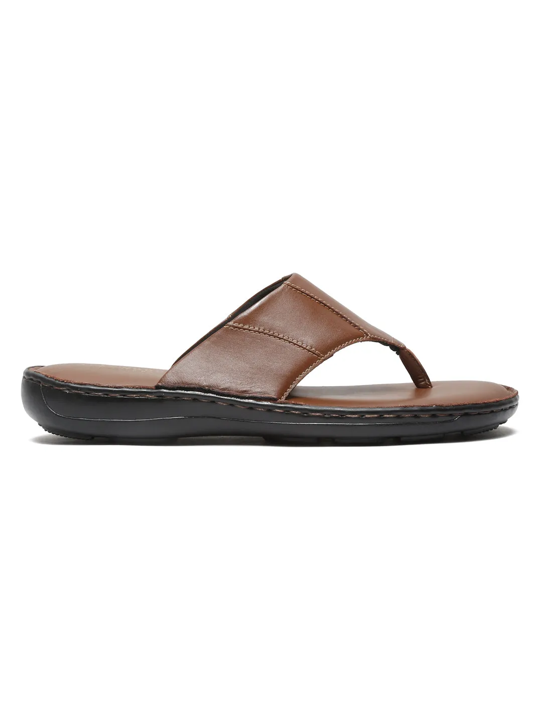 Men Leather Tan Thong Flip-Flop