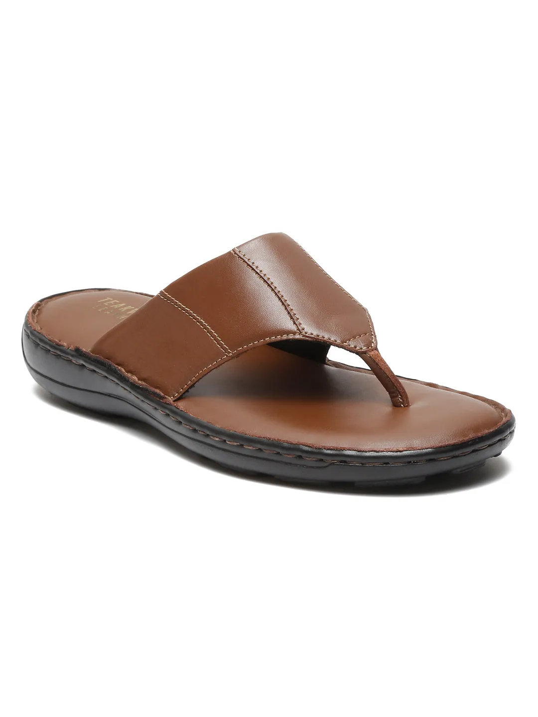 Men Leather Tan Thong Flip-Flop