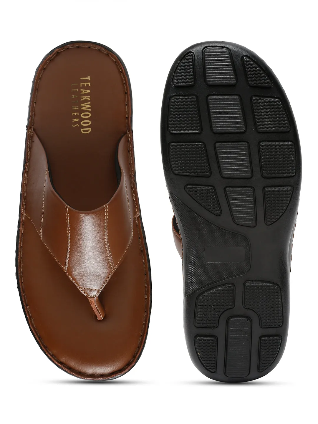 Men Leather Tan Thong Flip-Flop