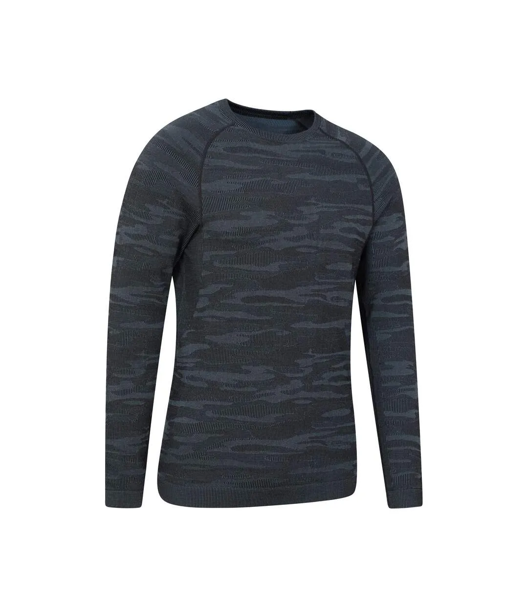 Mens alpine camo seamless base layer top blue Mountain Warehouse