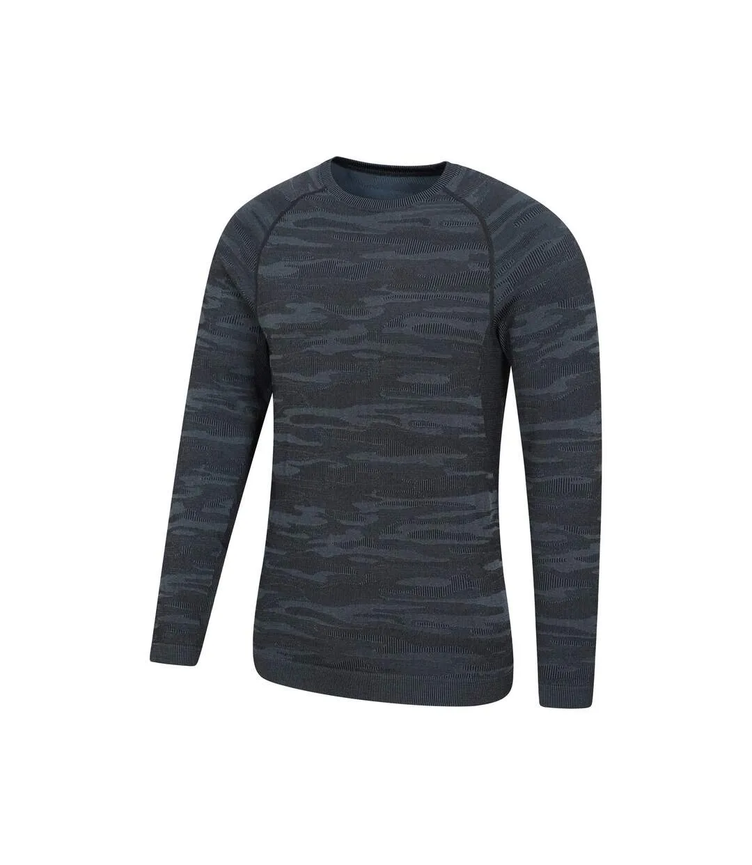 Mens alpine camo seamless base layer top blue Mountain Warehouse