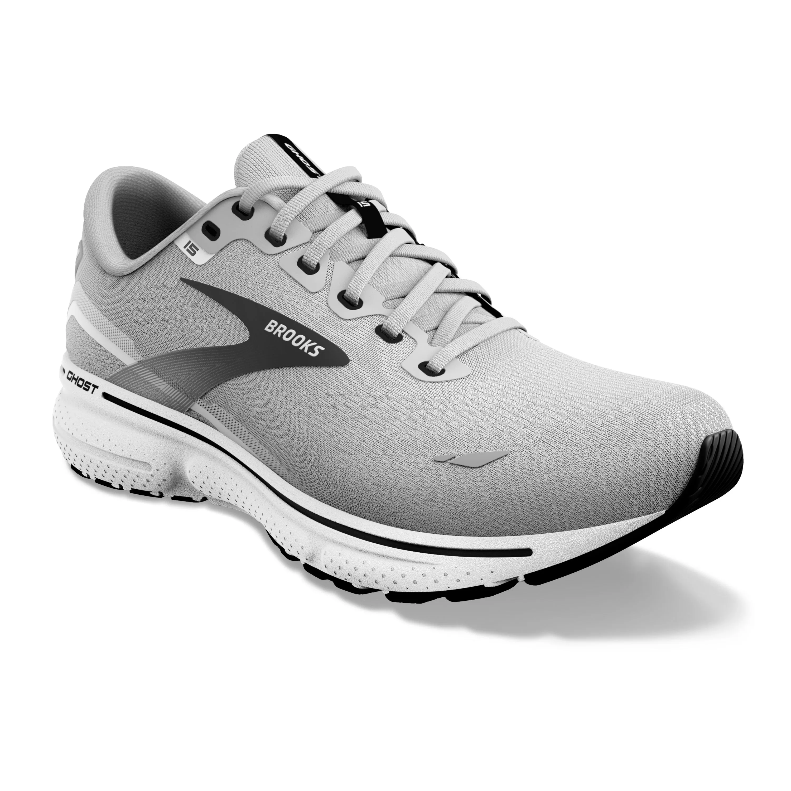 Men's Brooks Ghost 15 Color: Alloy/Oyster/Black (WIDE WIDTH)