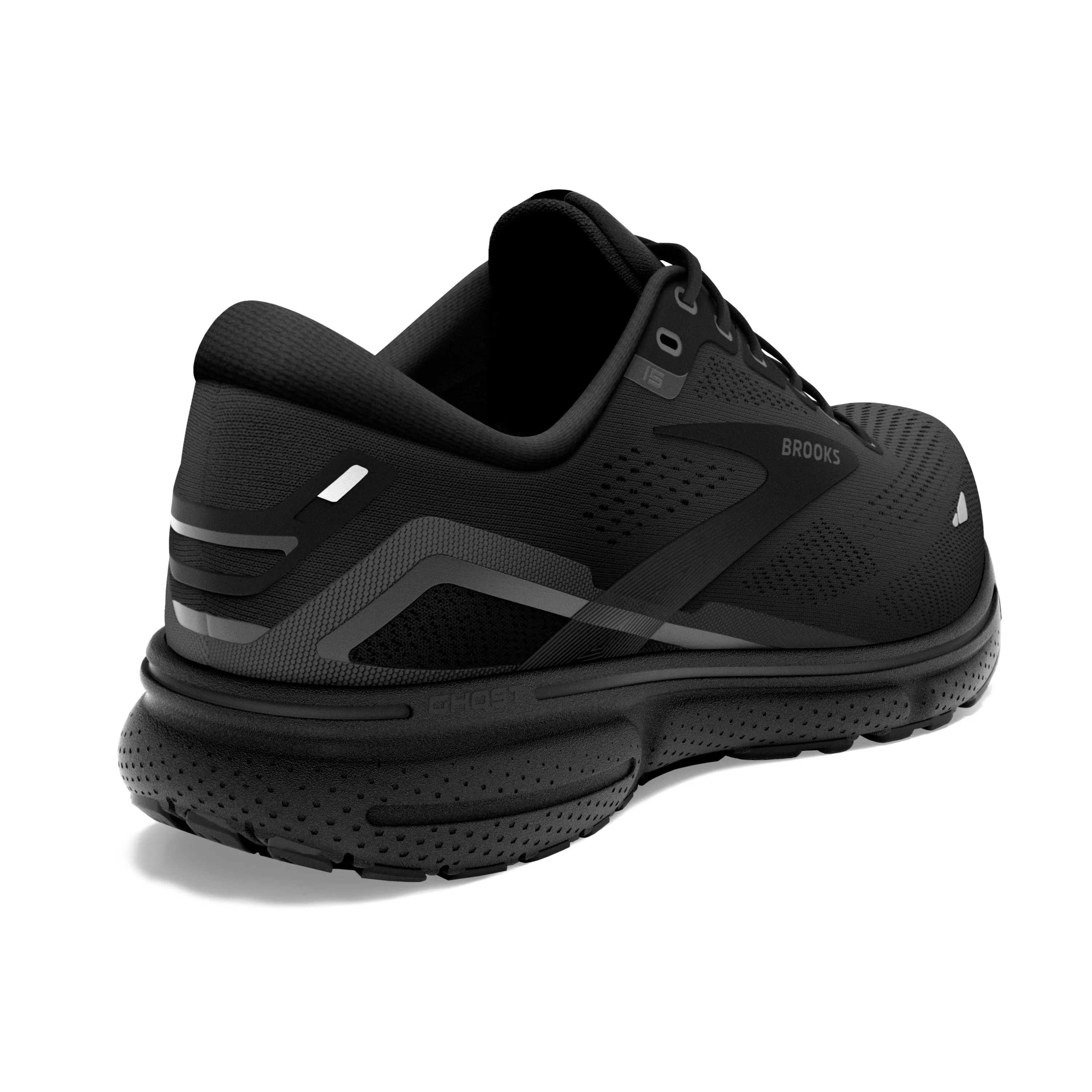 Men's Brooks Ghost 15 Color: Black/Black/Ebony