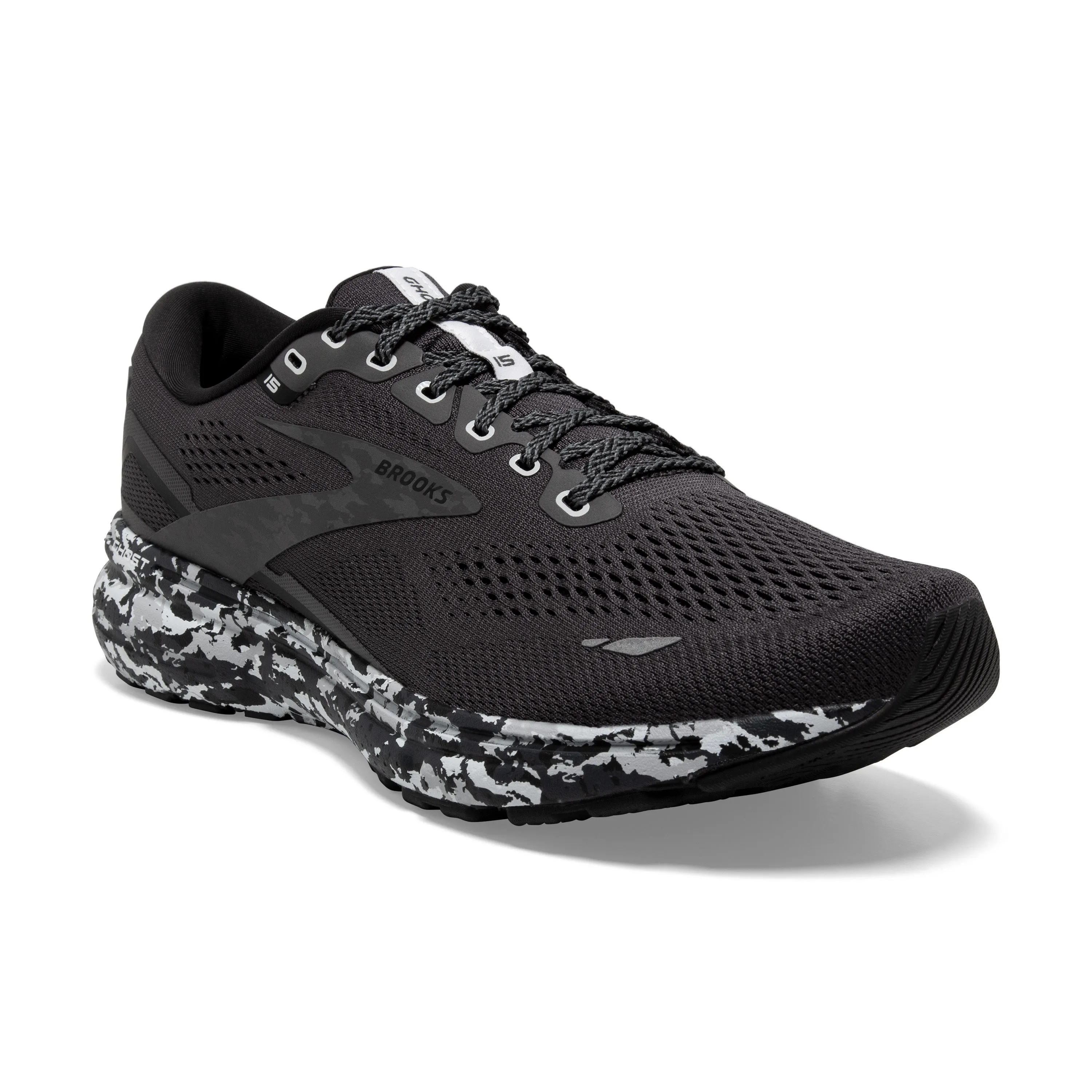 Men's Brooks Ghost 15 Color: Ebony / Black / Oyster