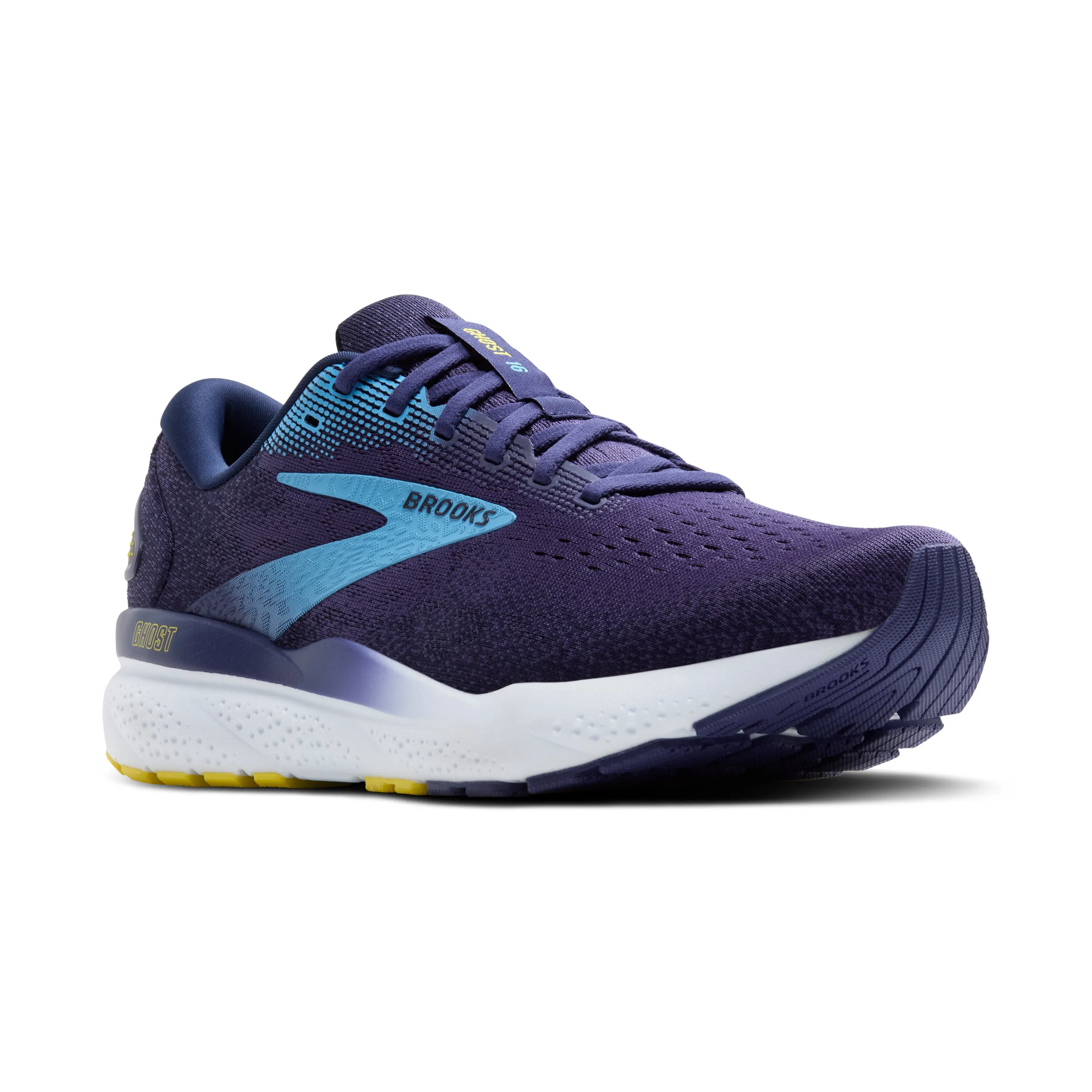 Men's Brooks Ghost 16 Color: Blue / Blue / Yellow