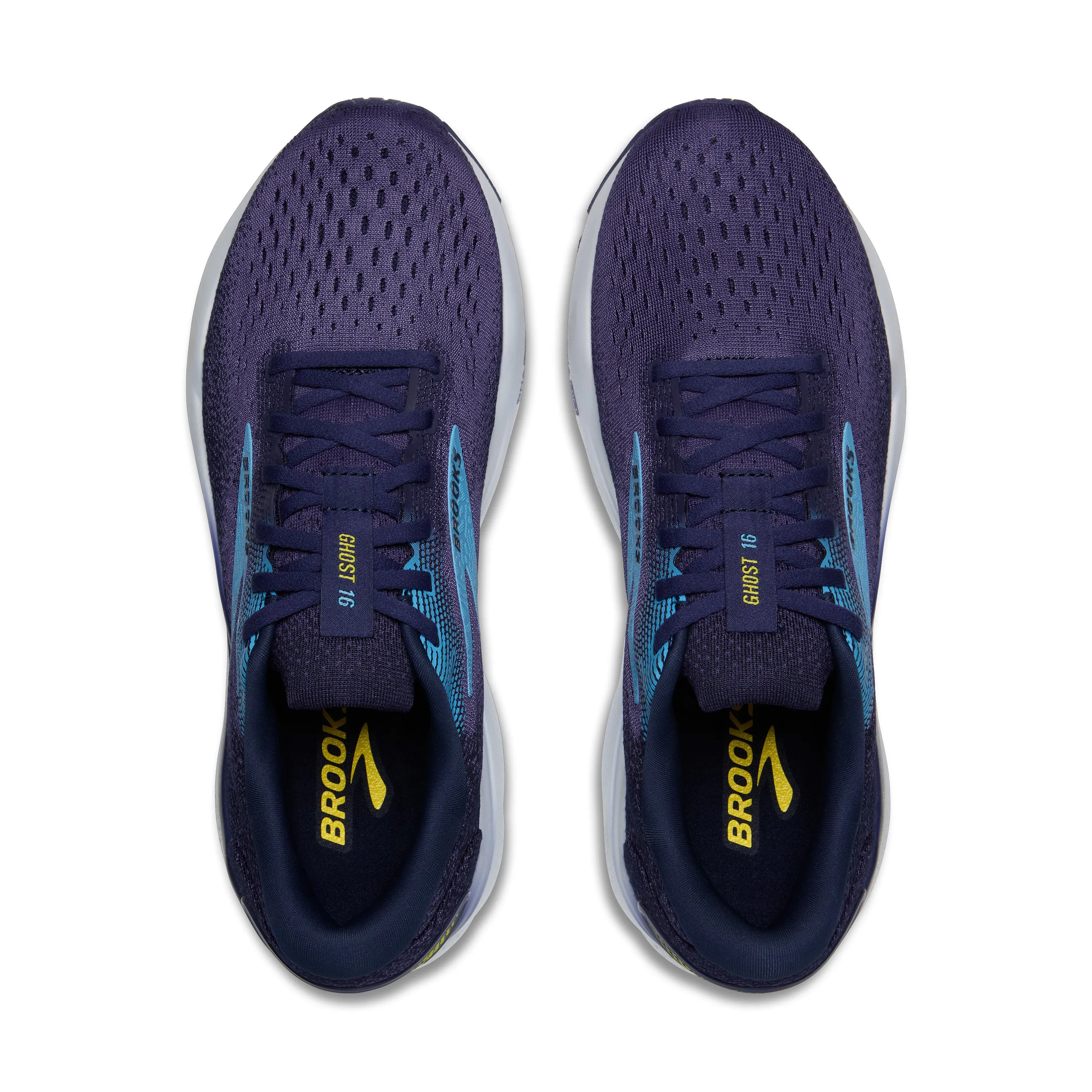 Men's Brooks Ghost 16 Color: Blue / Blue / Yellow