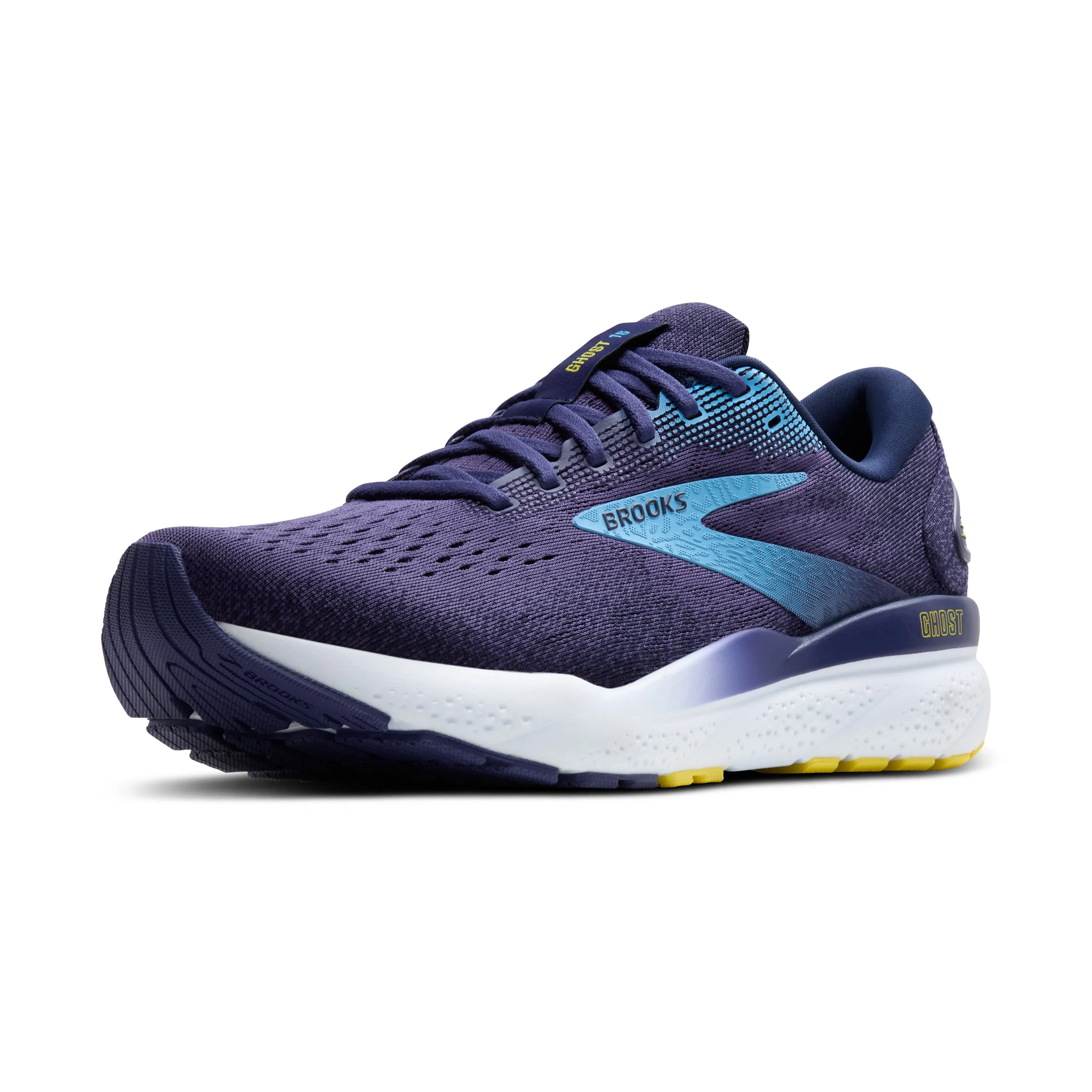 Men's Brooks Ghost 16 Color: Blue / Blue / Yellow