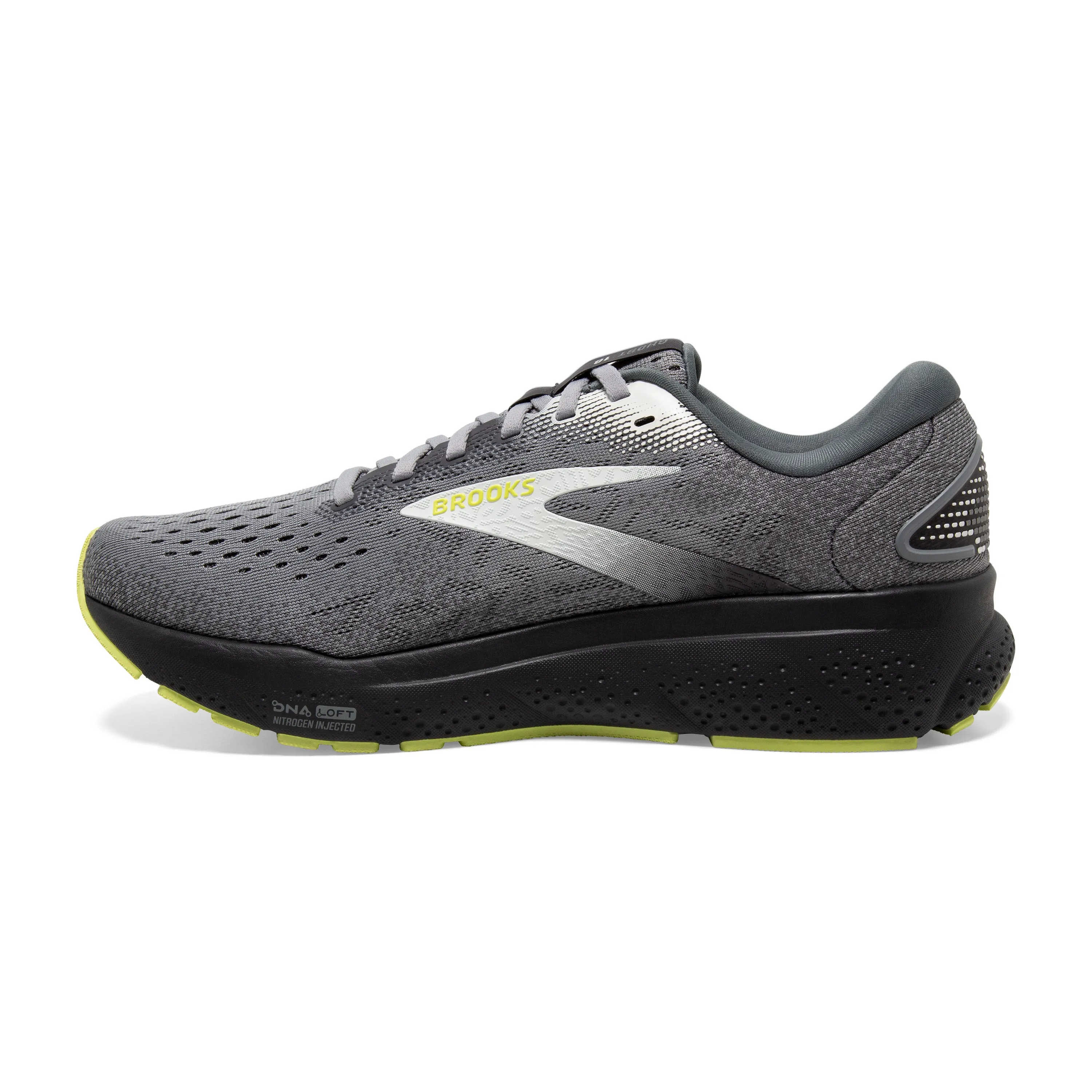 Men's Brooks Ghost 16 Color: Primer / Grey / Lime