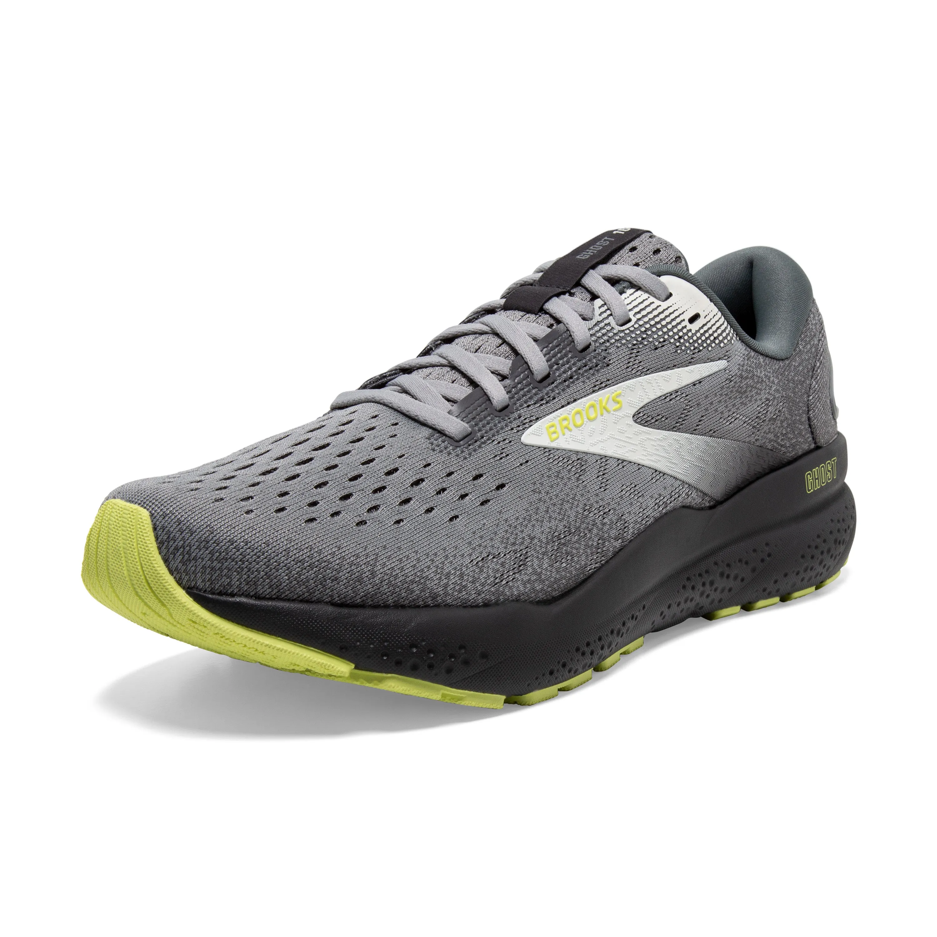 Men's Brooks Ghost 16 Color: Primer / Grey / Lime