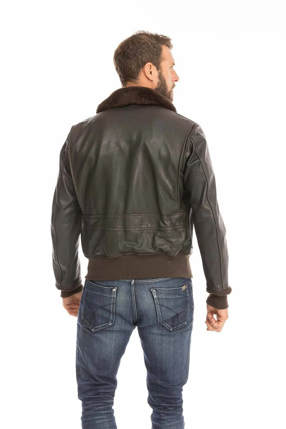 Men's brown pilot jacket cockpit'usa z 2108 w