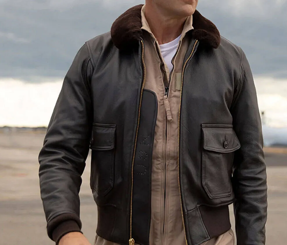 Men's brown pilot jacket cockpit'usa z 2108 w