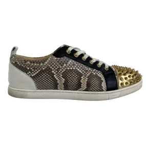 Men's Junior Spikes Snakeskin Low Trainers Beige Size EU 42.5 / UK 8.5