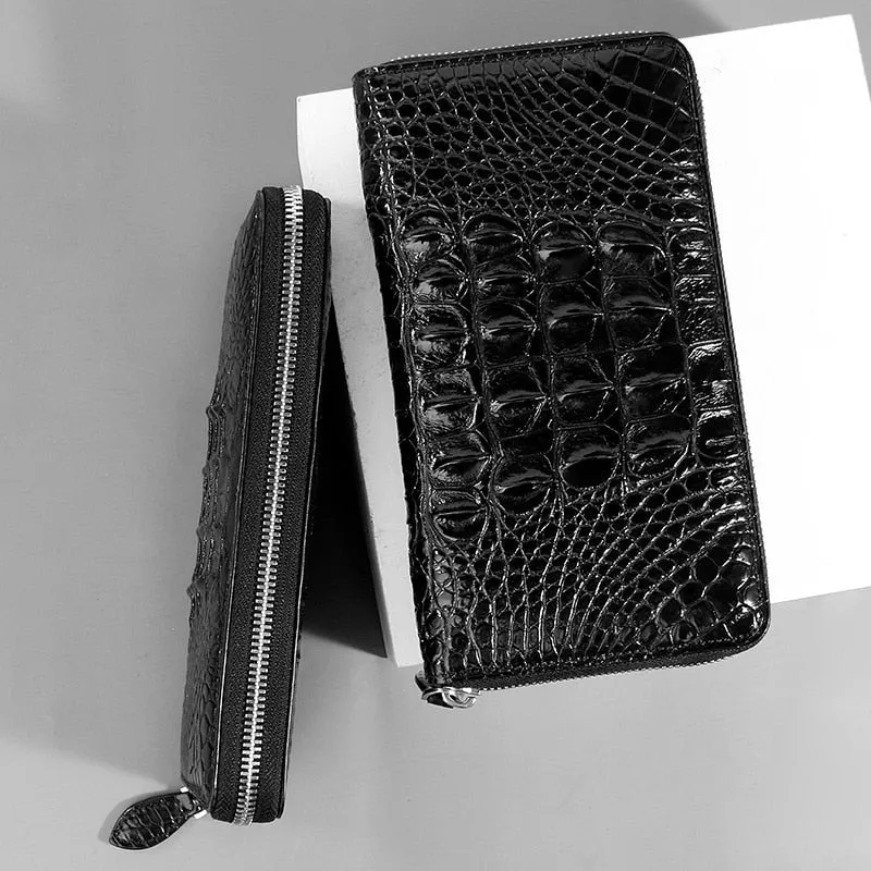 Men's Luxury Fashion Long Section Card Genuine Leather Zipper Wallet