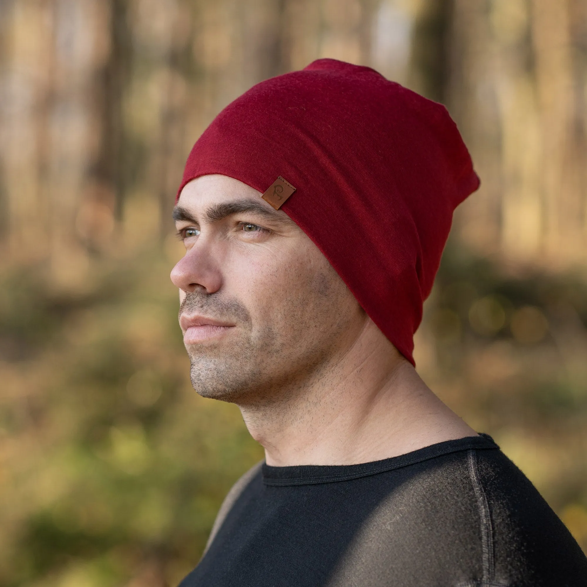 Men's Merino Beanie Royal Cherry