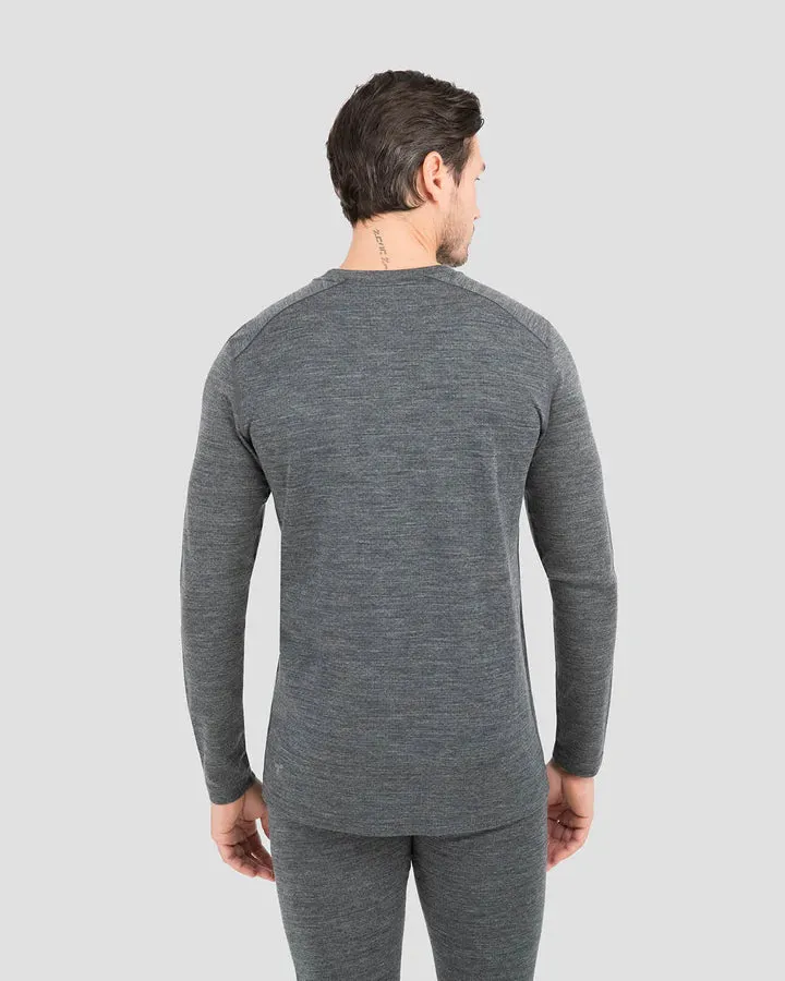 MEN'S MIDWEIGHT ULTRA MERINO WOOL BASELAYER CREW TOP MEDIUM CHARCOAL HEATHER