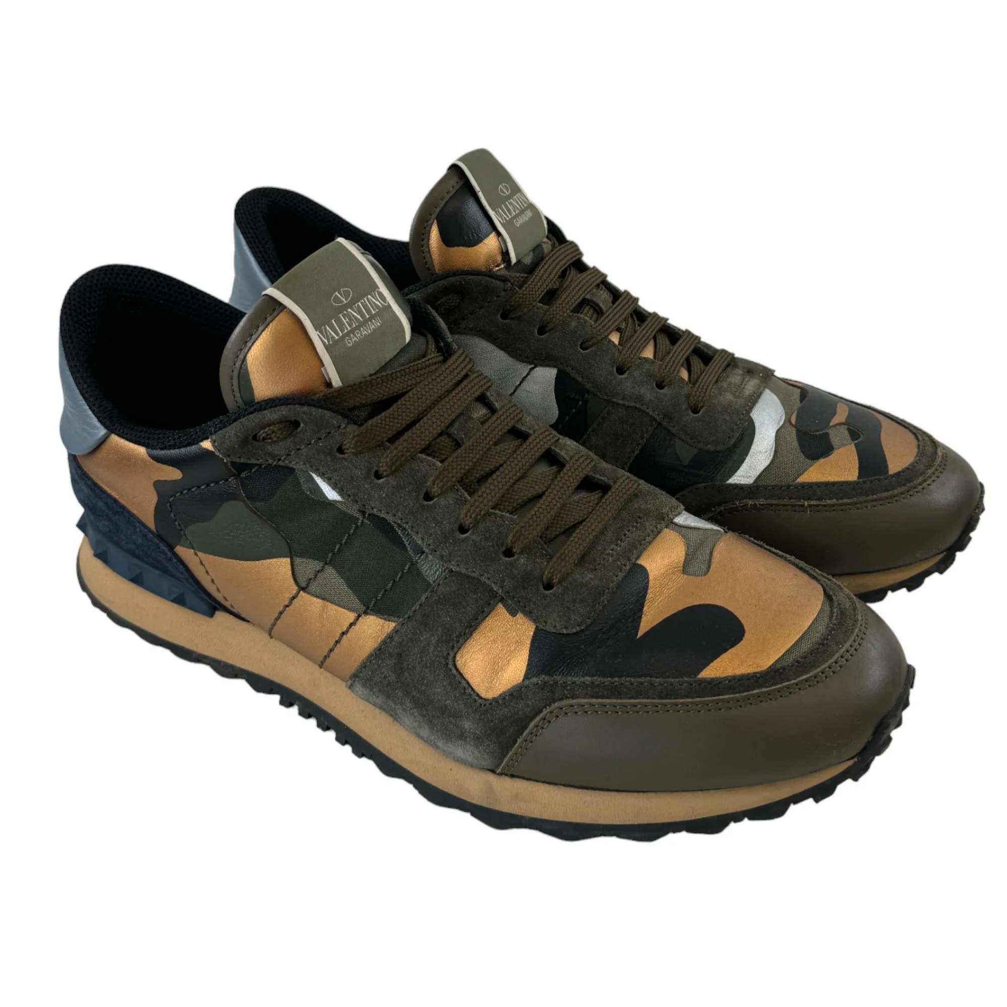 Men's Rockrunner Camouflage Low Trainers Green Size EU 45 / UK 11