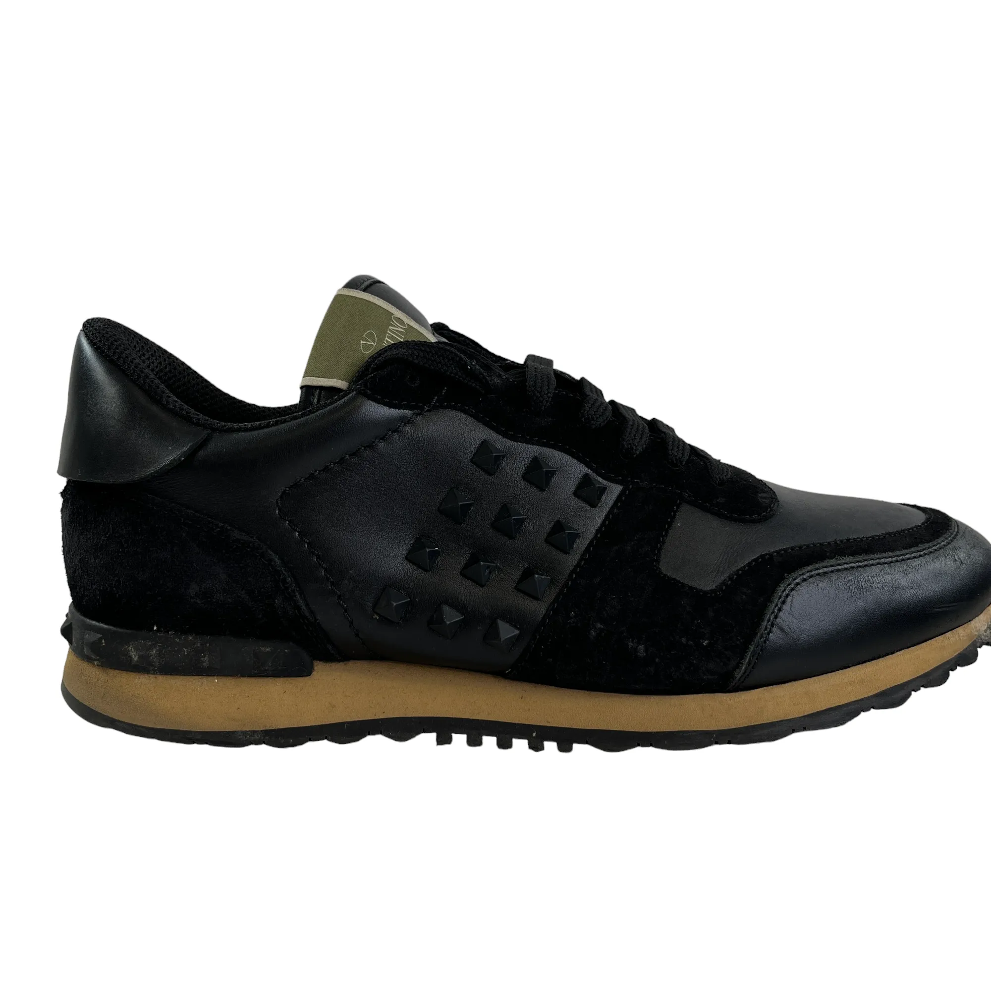 Men's Rockstud Low Trainers Black Size EU 44 / UK 10