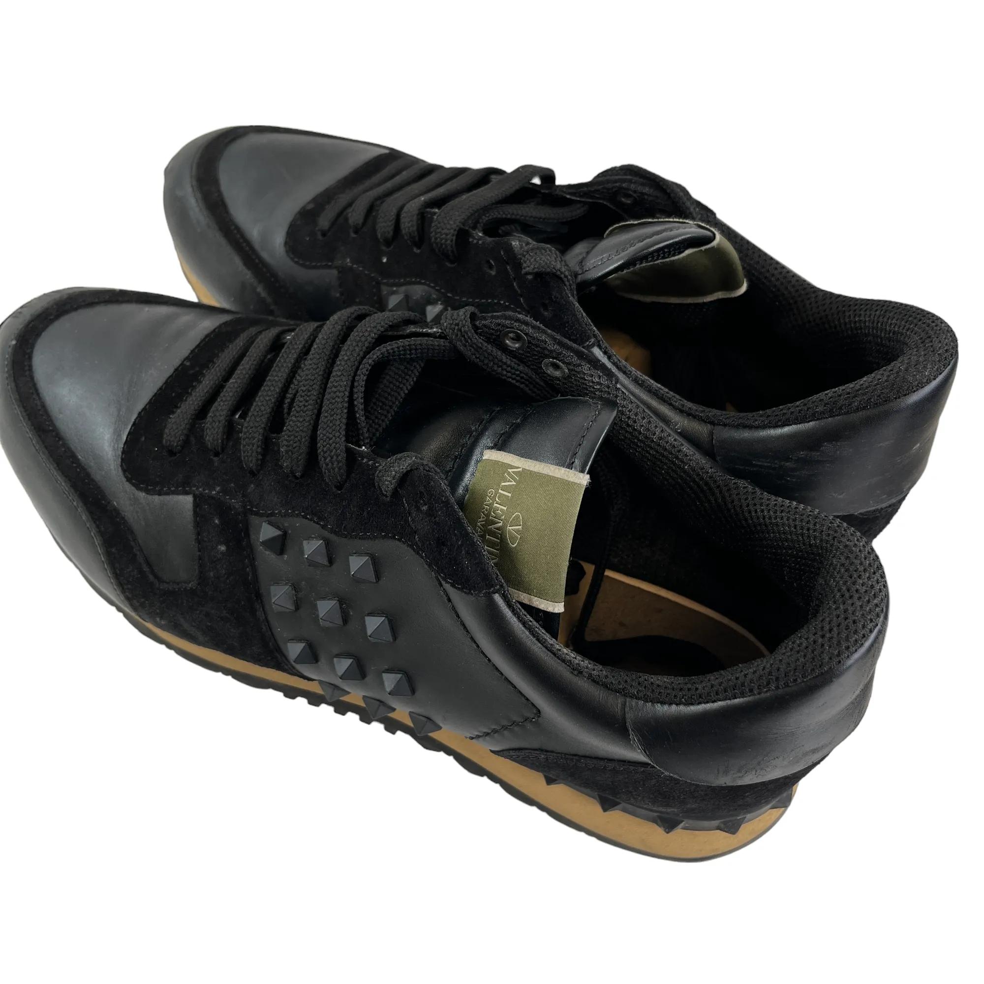 Men's Rockstud Low Trainers Black Size EU 44 / UK 10