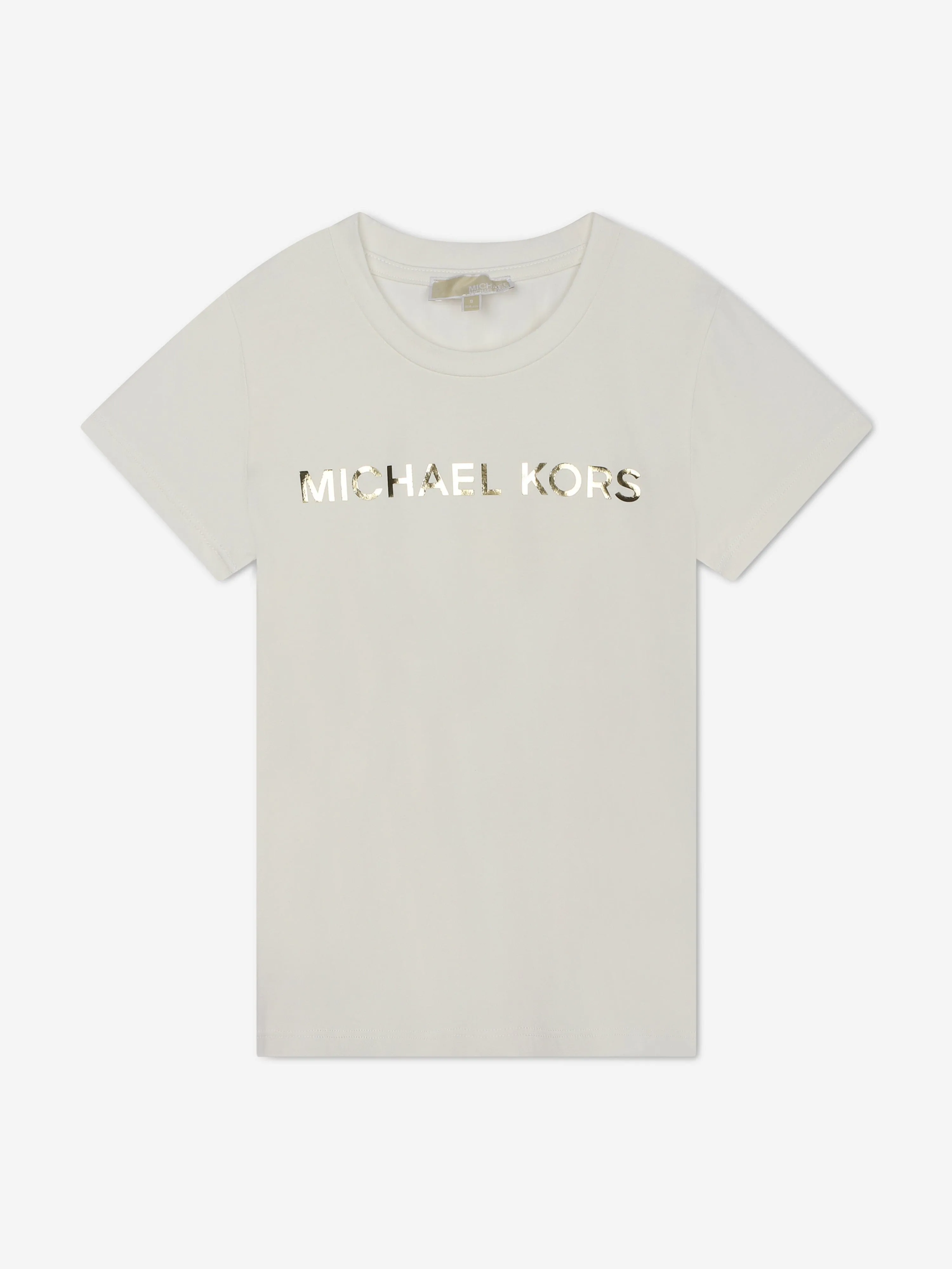 Michael Kors Girls Logo Print T-Shirt in Ivory