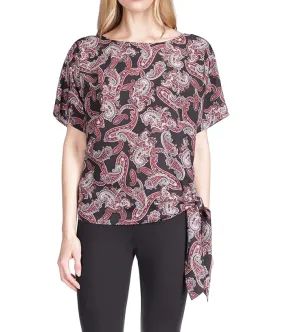 MICHAEL Michael Kors Pop French Paisley Tie Top