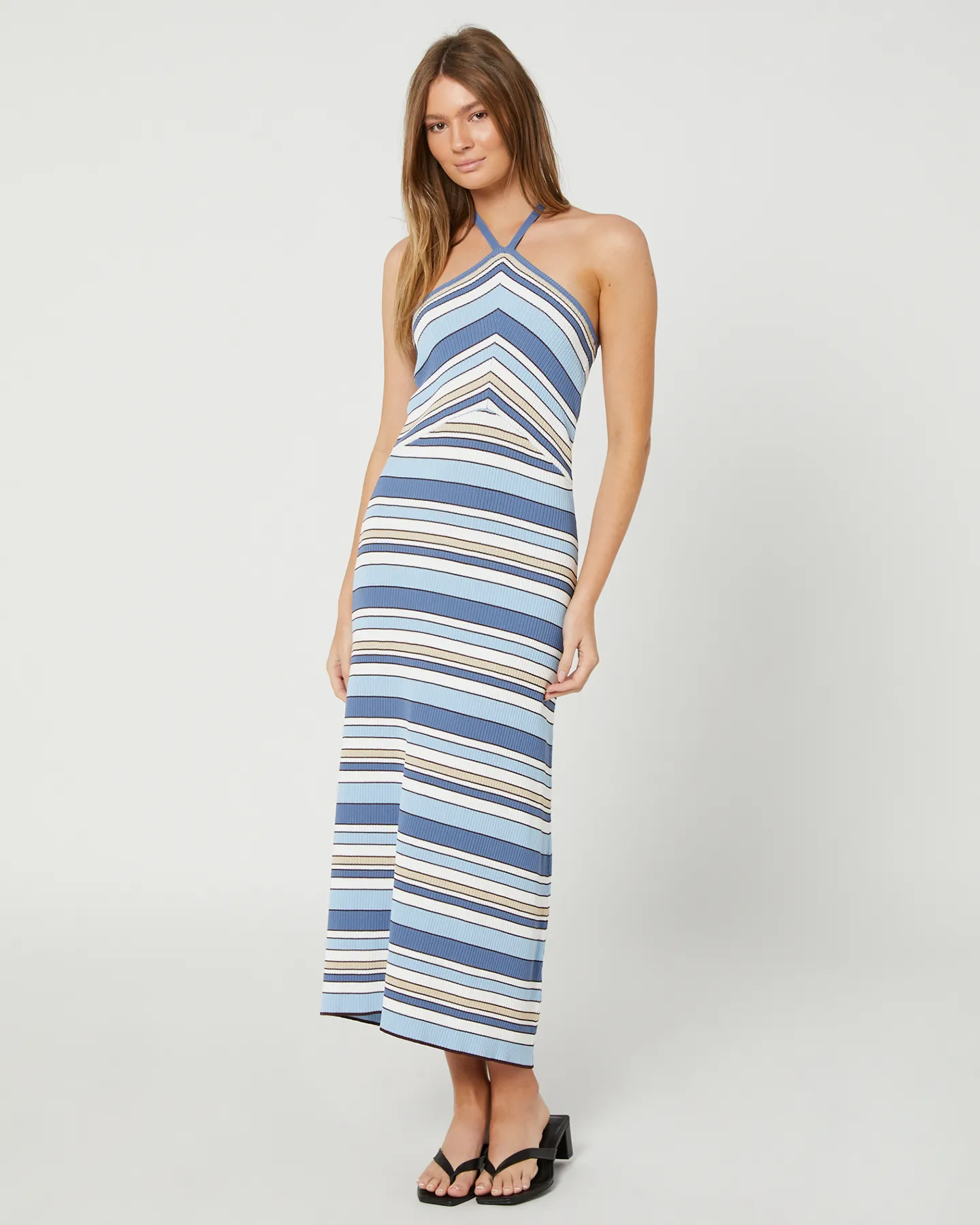 Minkpink Bianca Knit Dress - Blue Stripe | SurfStitch