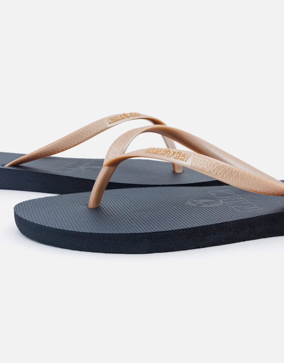 Mundaka Black and Gold Toe Flip Flop