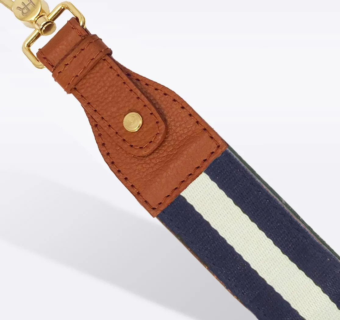 Navy & White Striped Purse Strap