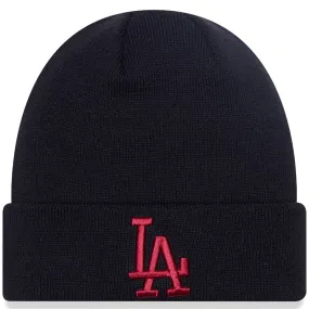 New Era Mens Los Angeles Dodgers League Essentials Beanie Hat - Black