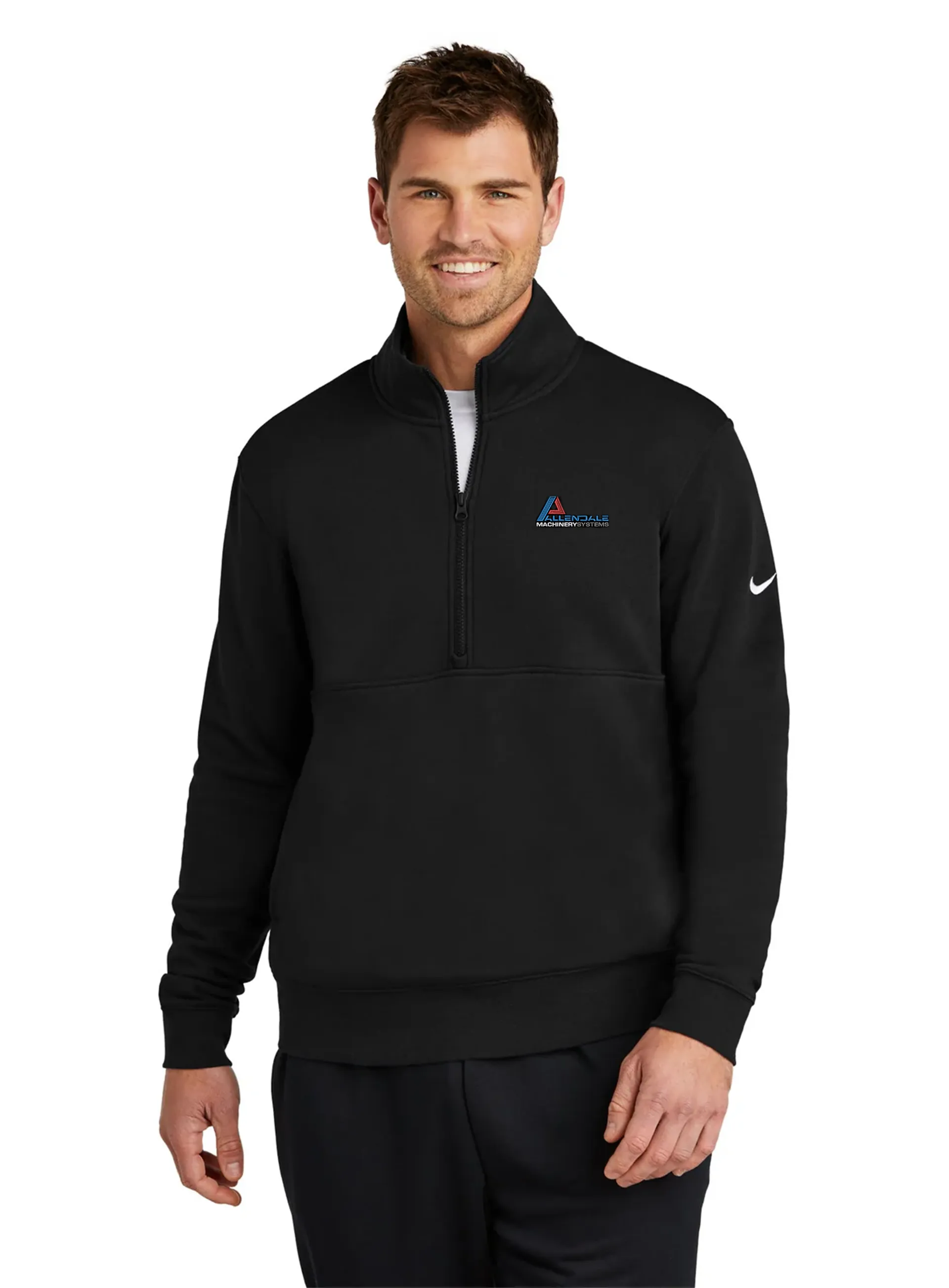 Nike Club Fleece Quarter-Zip, Black [Allendale Machinery Systems]