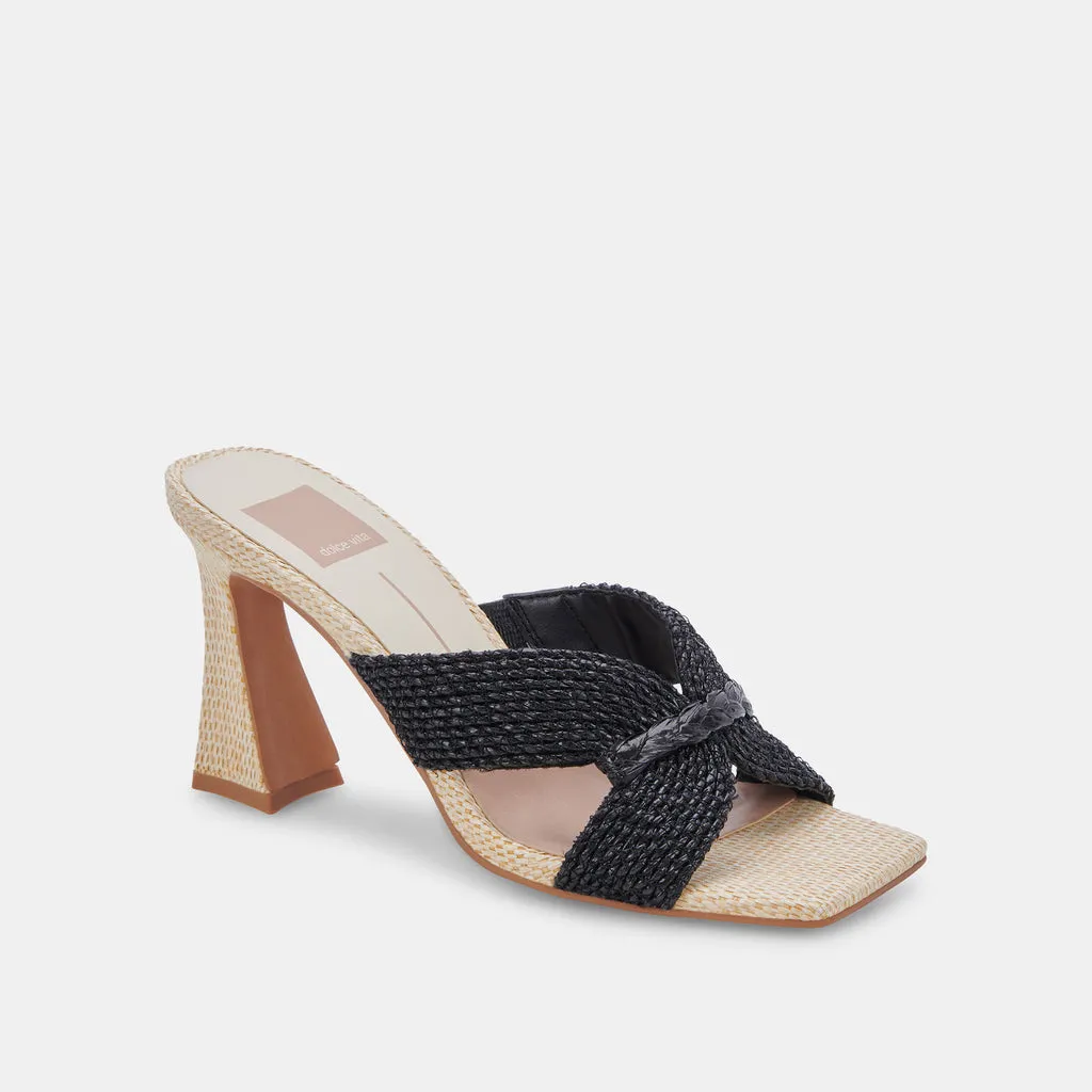 NITRO HEELS BLACK RAFFIA– Dolce Vita 6874835058754