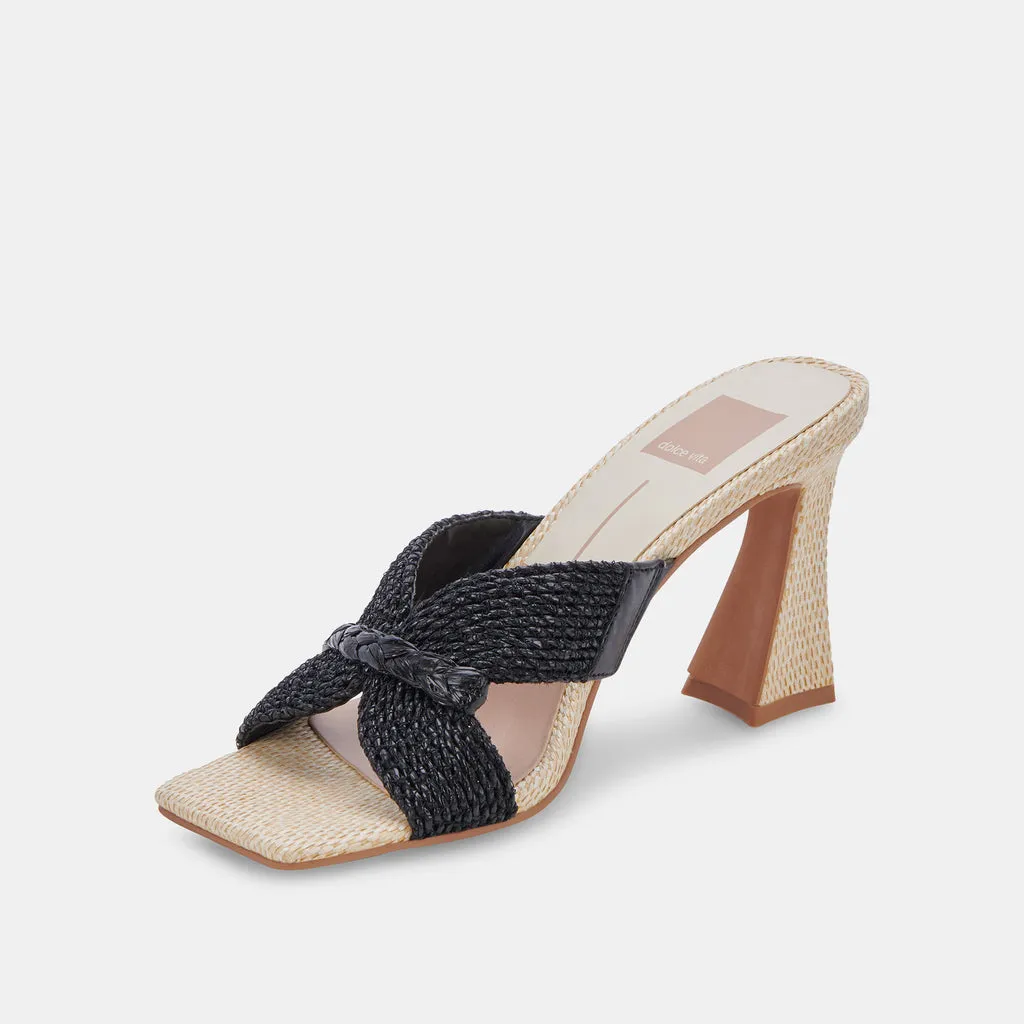 NITRO HEELS BLACK RAFFIA– Dolce Vita 6874835058754