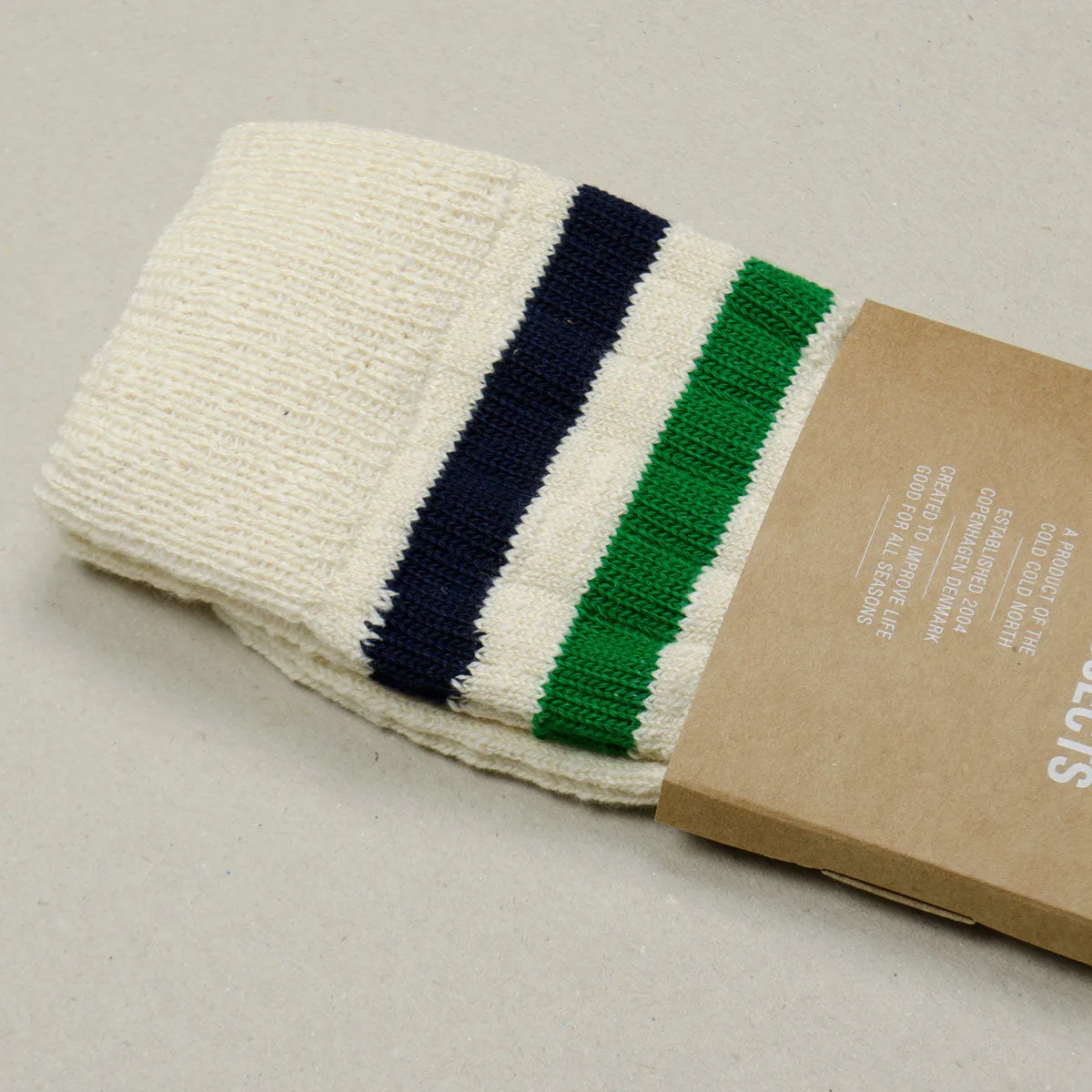 Norse Projects - Bjarki Slub Stripe Socks - Sporting Green