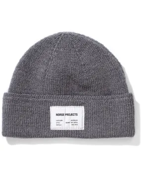 Norse Projects Watch Cap Tab Series Beanie Light Grey Melange