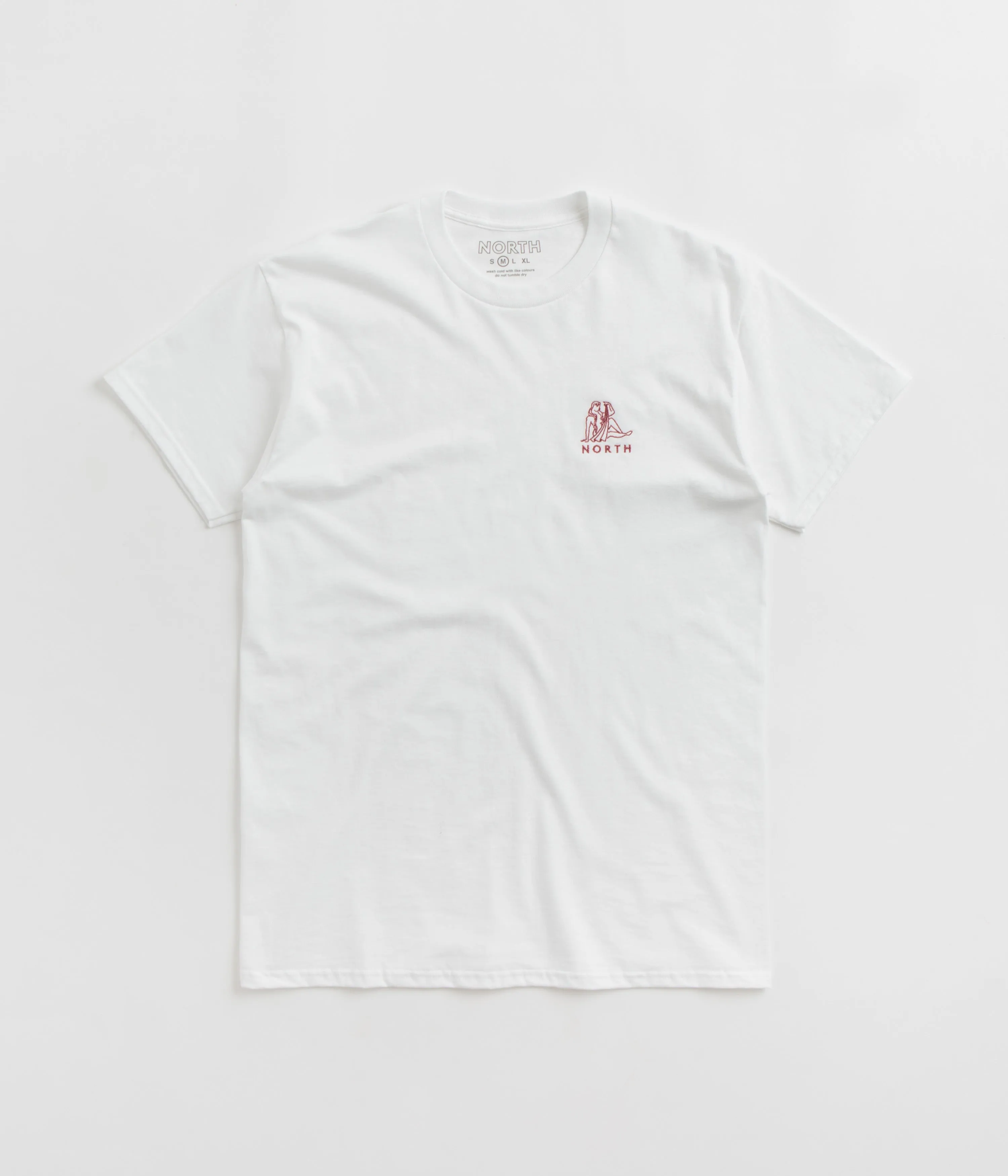 North Zodiac Logo Embroidered T-Shirt - White / Burgundy