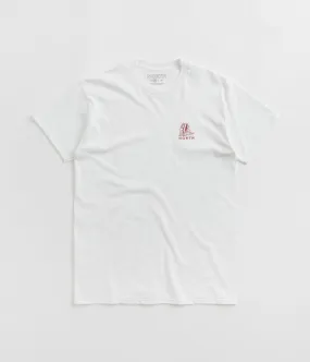 North Zodiac Logo Embroidered T-Shirt - White / Burgundy